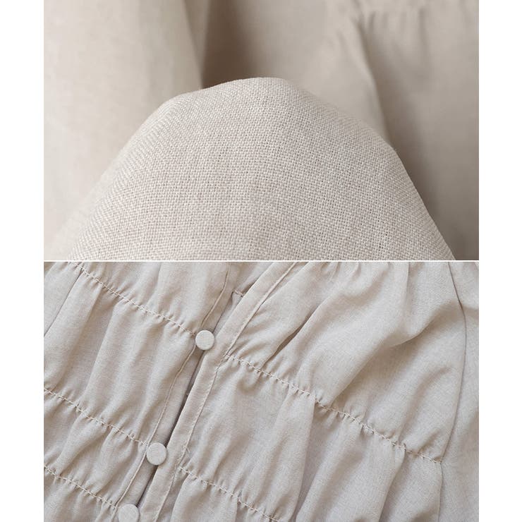 リネンライク スキッパー シャーリング | andme | 詳細画像16 