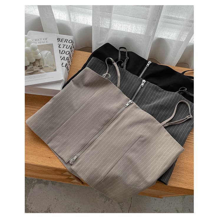 無地 ストライプ ダブルジップ | andme | 詳細画像6 