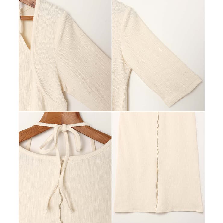 楊柳 配色メロー ホルターネック | andme | 詳細画像14 