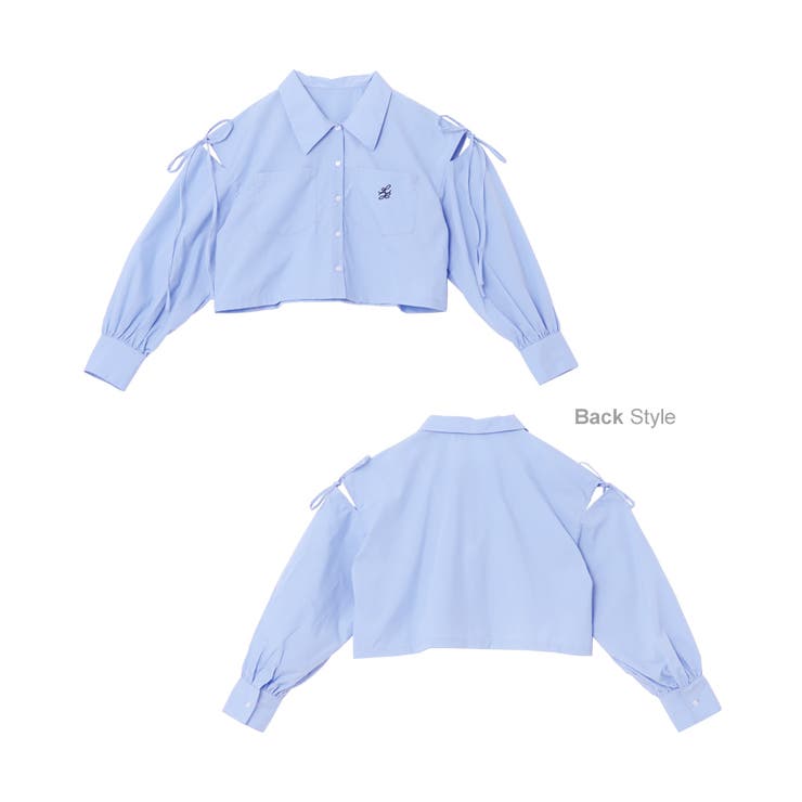 amai様　今月末まで出品❗️【アンスリード】ショート丈長袖シャツ Aunt Marie's（アントマリーズ） ブラウス シャツ ミックスツイード