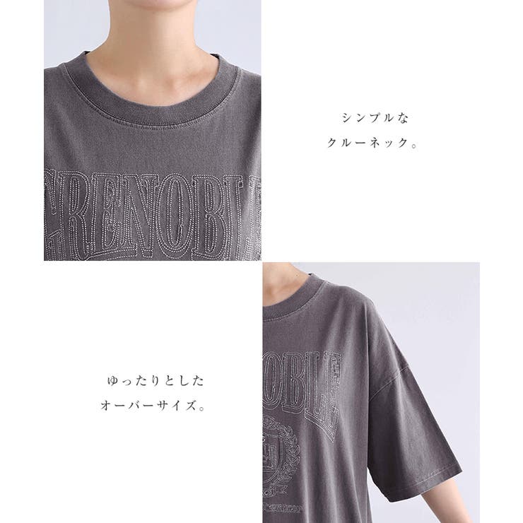 ピグメント加工 ロゴ刺繍 Tシャツ | andme | 詳細画像5 