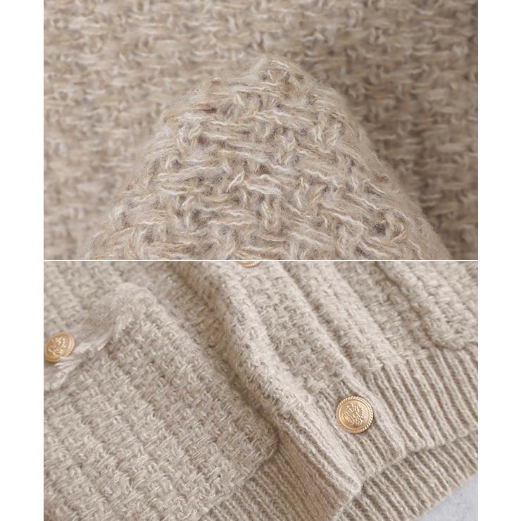 ツイード編み ショート丈 フリンジ | andme | 詳細画像18 