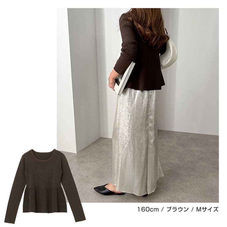 ペプラム ラメ ニット | andme | 詳細画像11 