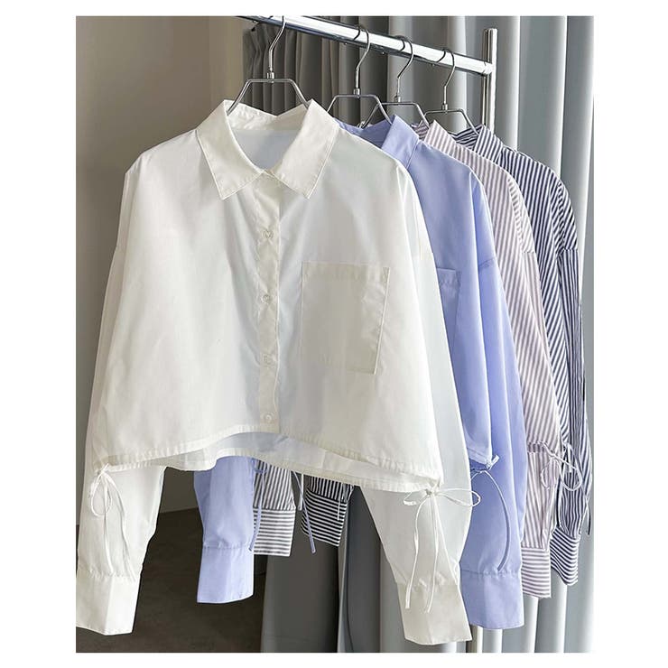 ショート丈 リボン シャツ | andme | 詳細画像6 