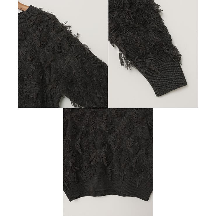 COHINA カットフリンジニットトップス カットフリンジ ニット トップス[品番：AZ000004774]｜andme