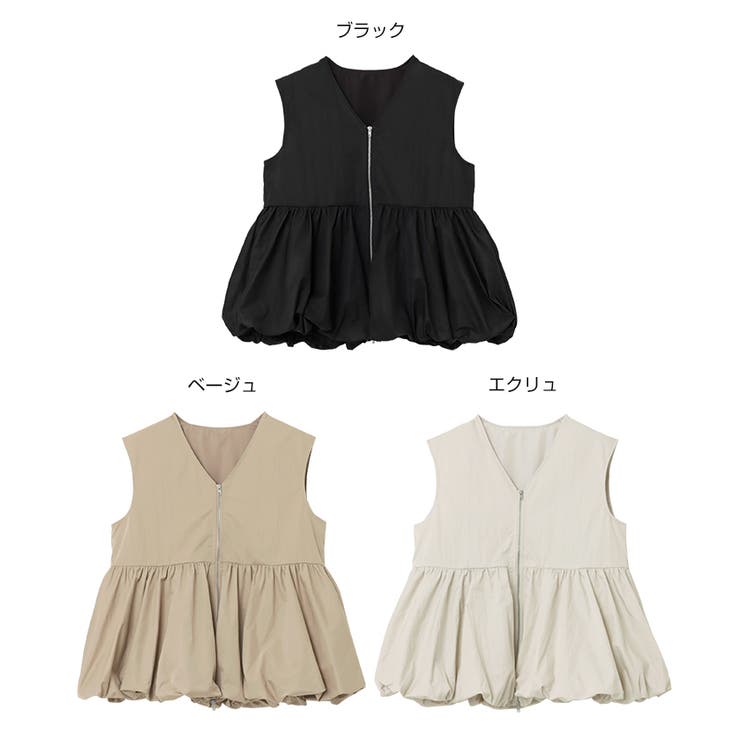 Vネック ペプラム バルーン | andme | 詳細画像2 