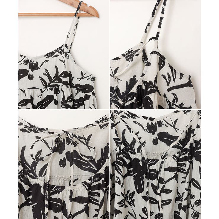 リーフ柄 バックオープン キャミソール | andme | 詳細画像13 