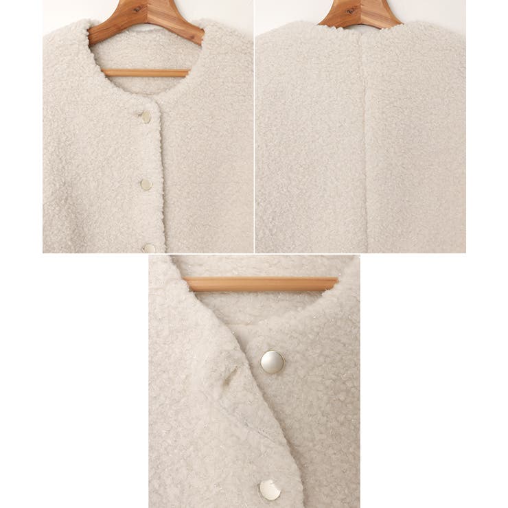 ラメ ボア 金ボタン | andme | 詳細画像13