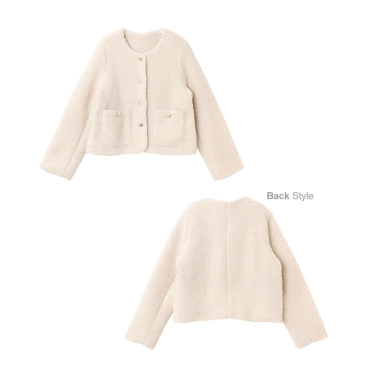 ラメ ボア 金ボタン | andme | 詳細画像16