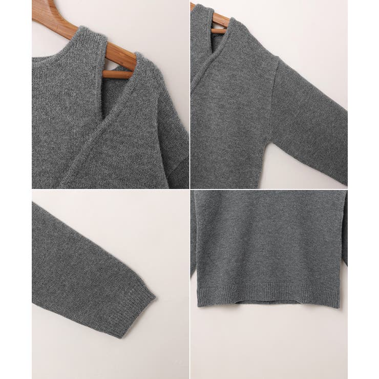 肩スリット レイヤード風 ニット | andme | 詳細画像17 