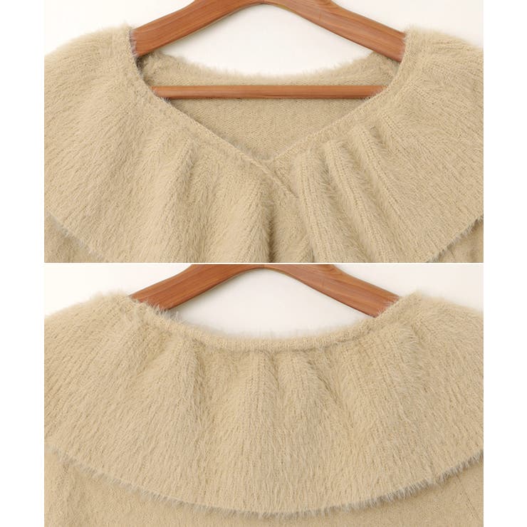 ニットトップス ショート丈 クロス | andme | 詳細画像15 