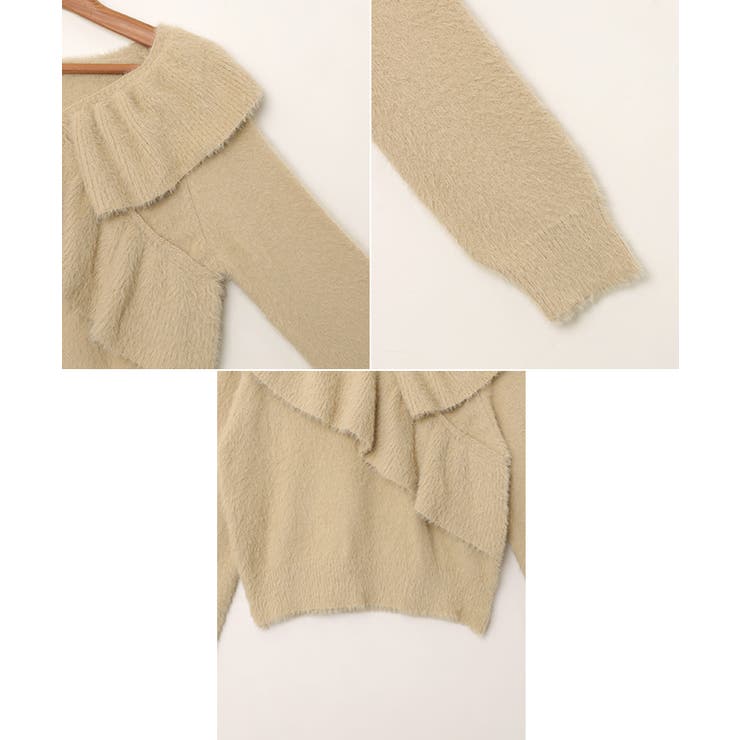 ニットトップス ショート丈 クロス | andme | 詳細画像16 