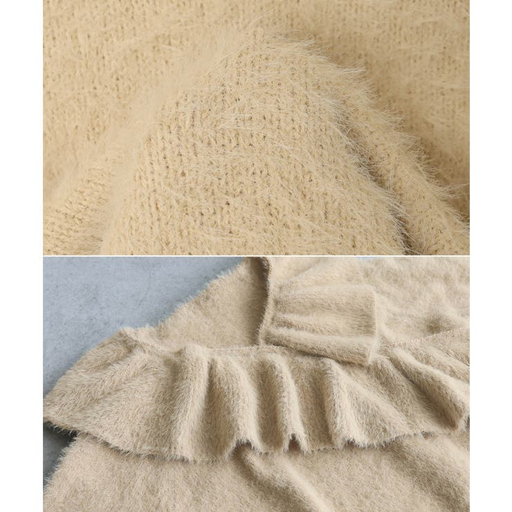 ニットトップス ショート丈 クロス | andme | 詳細画像17 