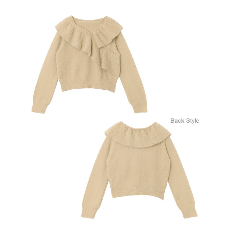 ニットトップス ショート丈 クロス | andme | 詳細画像18 