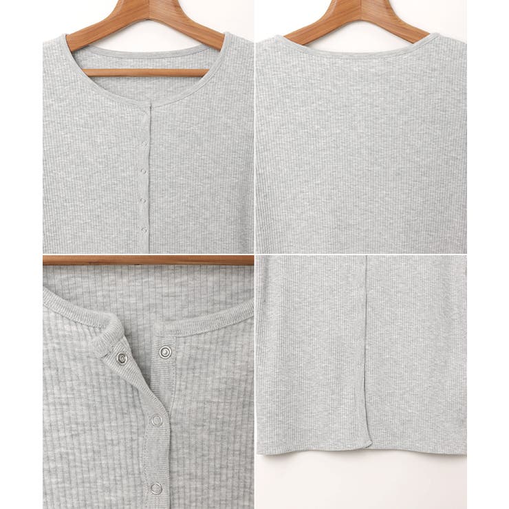 セルフカットリブ スナップボタン 長袖 | andme | 詳細画像17 