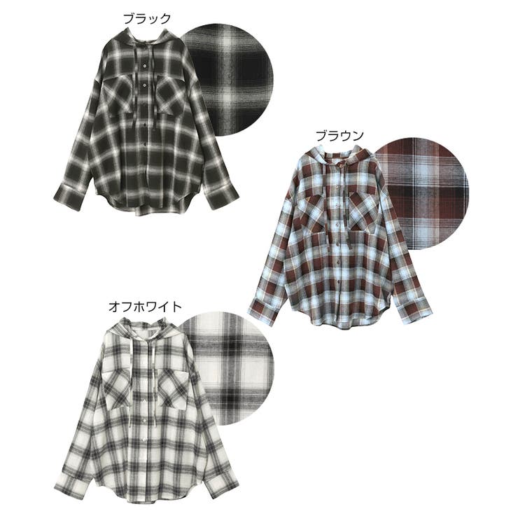 フーディ チェック シャツ | andme | 詳細画像2 