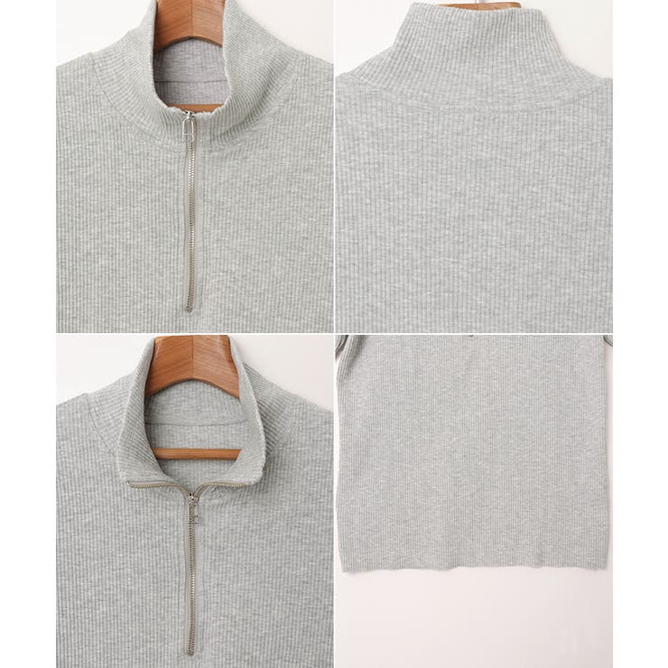 セルフカットリブ ハーフジップ 長袖 | andme | 詳細画像16 