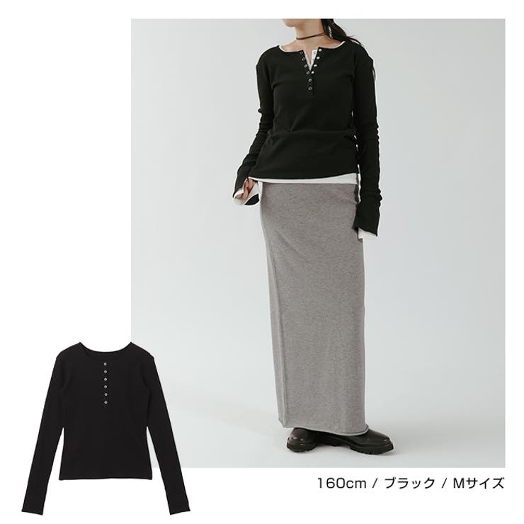 シアー ヘンリーネック スラブリブ | andme | 詳細画像12 