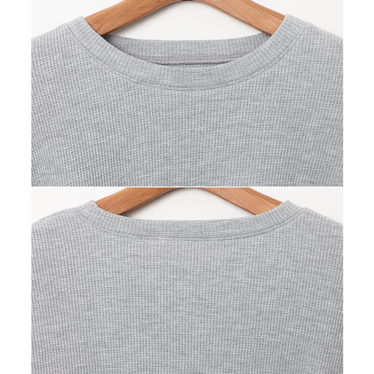 長袖Tシャツ ショート丈 ワッフル | andme | 詳細画像15 