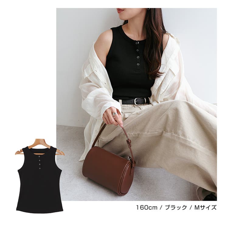 ヘンリーネック シアー タンクトップ | andme | 詳細画像13 