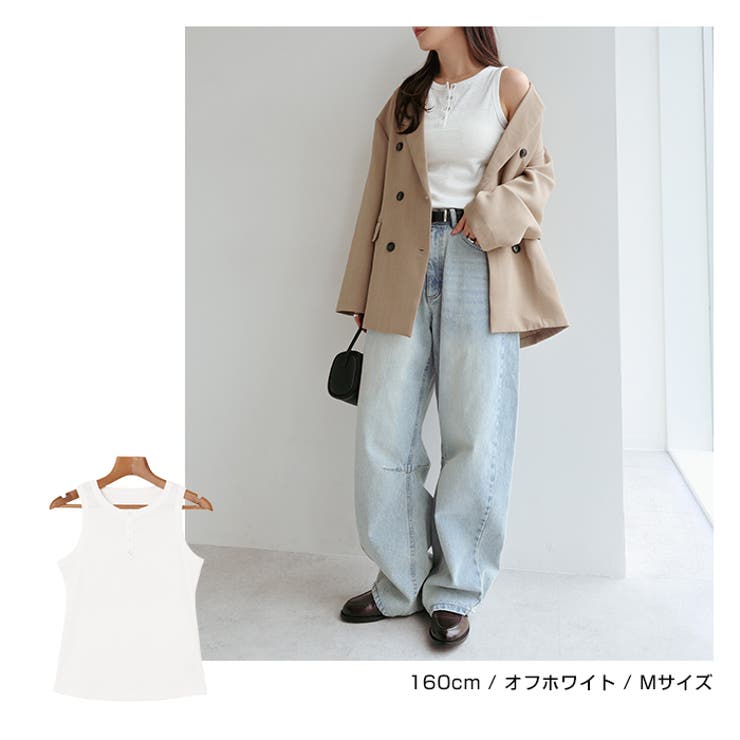 ヘンリーネック シアー タンクトップ | andme | 詳細画像8 