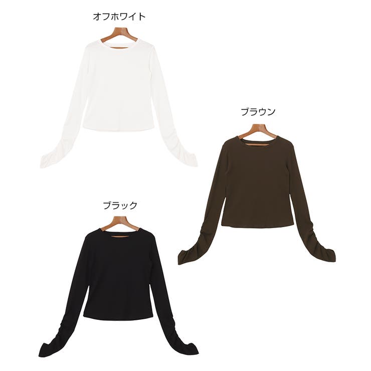 袖ギャザー シアー トップス | andme | 詳細画像2 