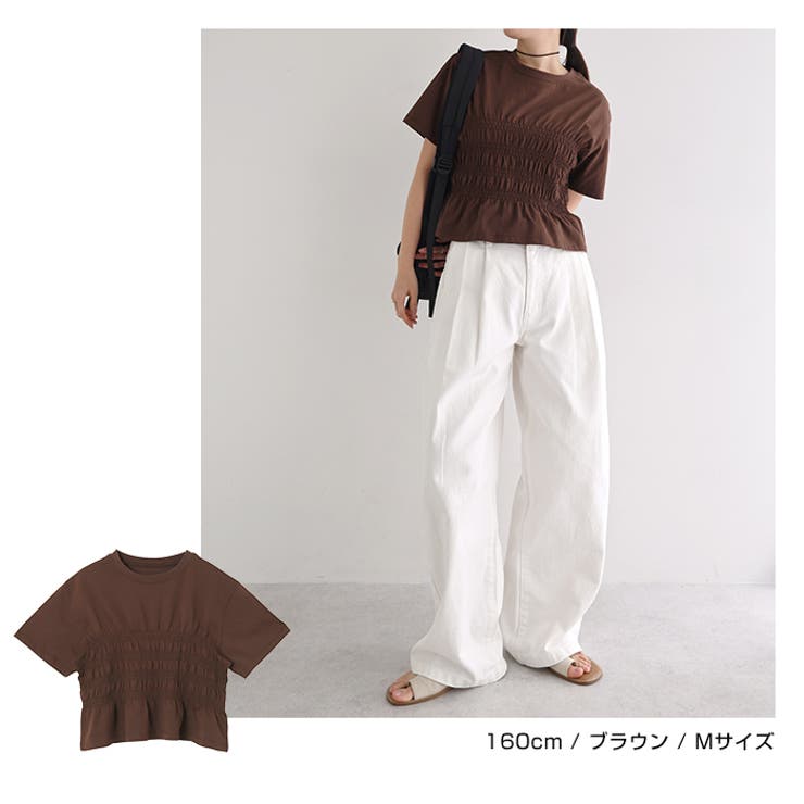 シャーリング Tシャツ レディース | andme | 詳細画像12 