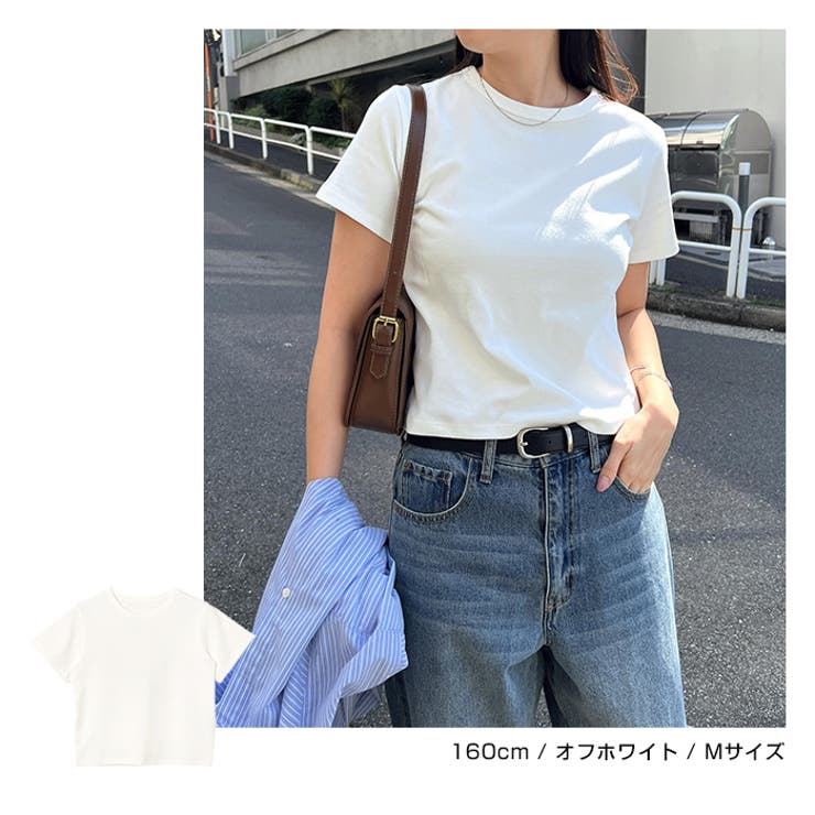 ショート丈 コットンフライス 半袖 | andme | 詳細画像6 
