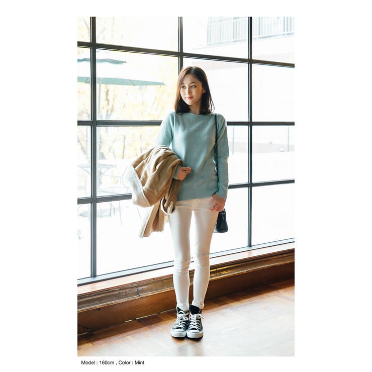 15春夏新作 春カラー ふっくらニット 暖かウール混 クルーネック 品番 Az And Me アンドミー のレディース ファッション通販 Shoplist ショップリスト