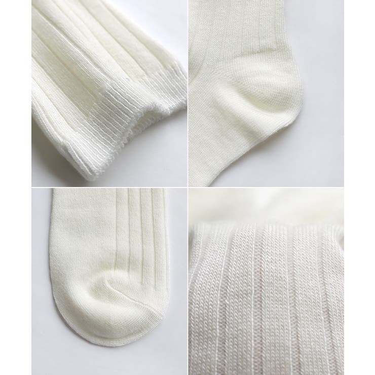 ウール混 リブ クルーソックス レディース ベーシック 春 秋 冬 | andme | 詳細画像10 