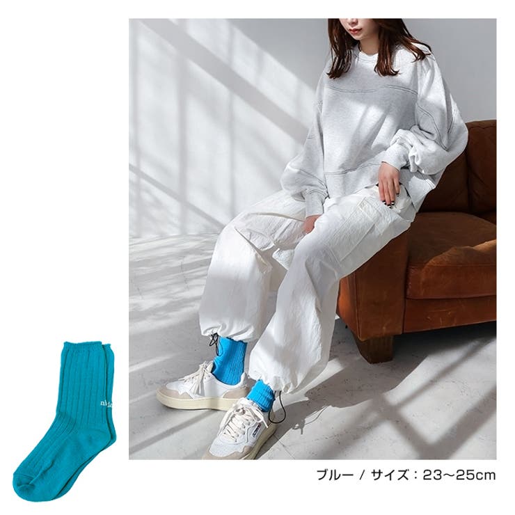 ロゴ刺繍 リブ ソックス | andme | 詳細画像18 