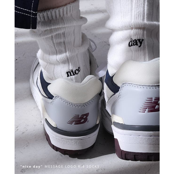 ロゴ刺繍 リブ ソックス | andme | 詳細画像4 