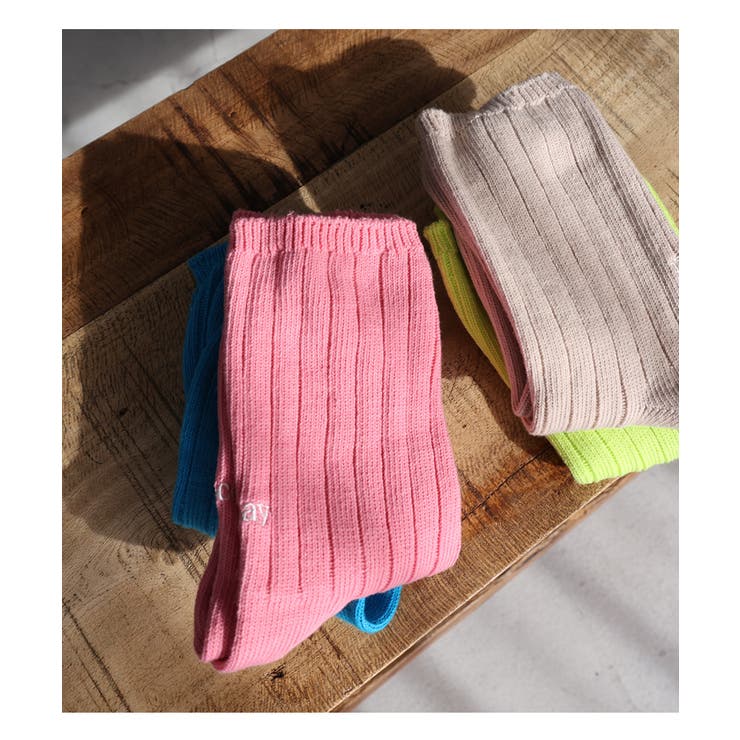 ロゴ刺繍 リブ ソックス | andme | 詳細画像7 