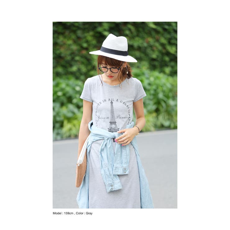 15春夏新作 Parisロゴプリント 半袖tシャツマキシワンピース 品番 Az And Me アンドミー のレディースファッション通販 Shoplist ショップリスト