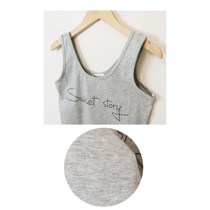 15春夏新作 文字プリント ショート丈 クロップド丈 プリントタンクトップ 品番 Az And Me アンドミー のレディースファッション通販 Shoplist ショップリスト