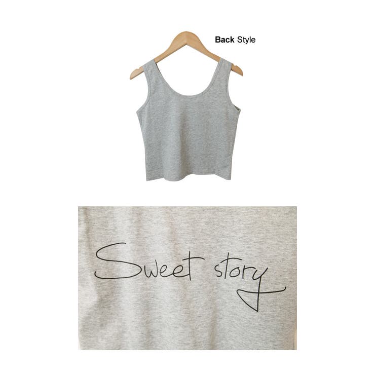 15春夏新作 文字プリント ショート丈 クロップド丈 プリントタンクトップ 品番 Az And Me アンドミー のレディースファッション通販 Shoplist ショップリスト