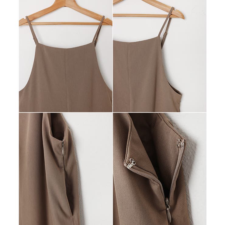 とろみ素材 スクエアネック サロペット | andme | 詳細画像16 