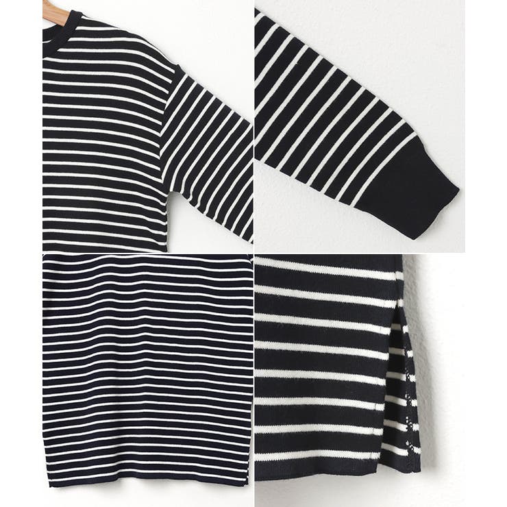 無地 ボーダー 総針 | andme | 詳細画像16 