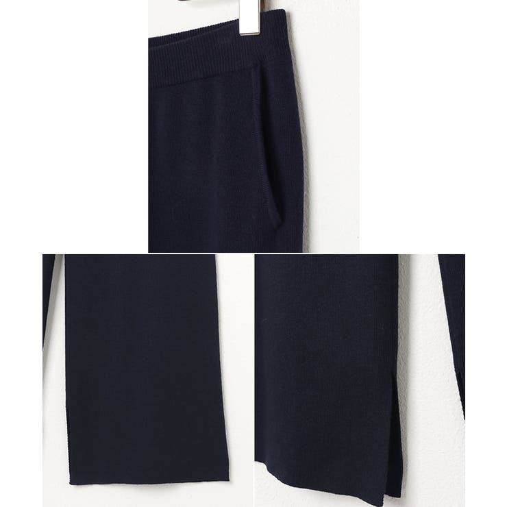 総針 ニット セミワイドパンツ | andme | 詳細画像15 