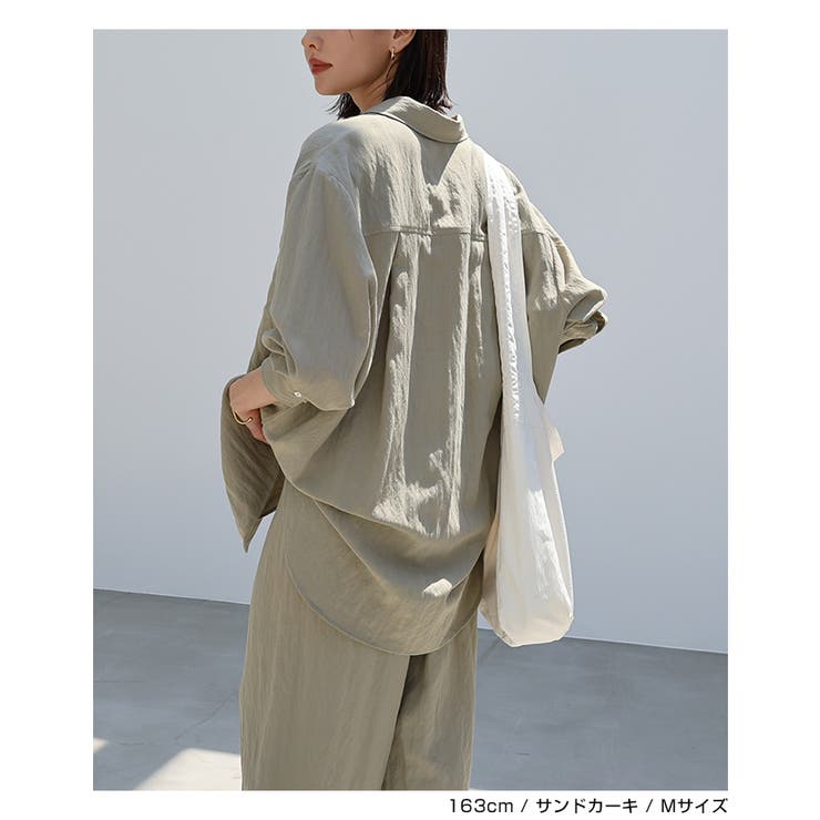 リネンブレンド オーバーサイズ シャツ | andme | 詳細画像11 