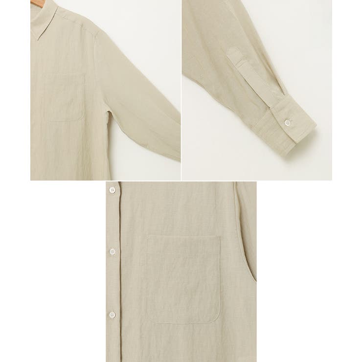 リネンブレンド オーバーサイズ シャツ | andme | 詳細画像17 
