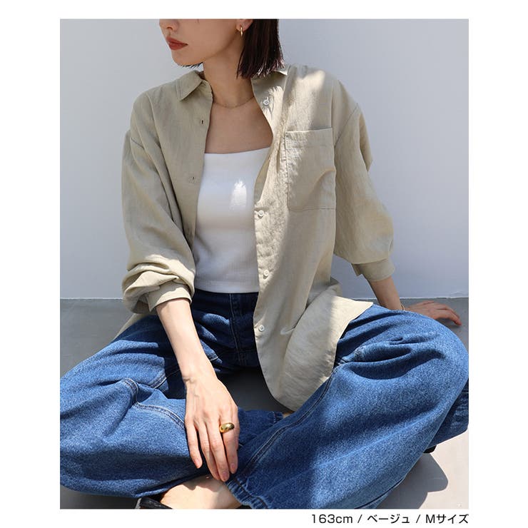 リネンブレンド オーバーサイズ シャツ | andme | 詳細画像9 