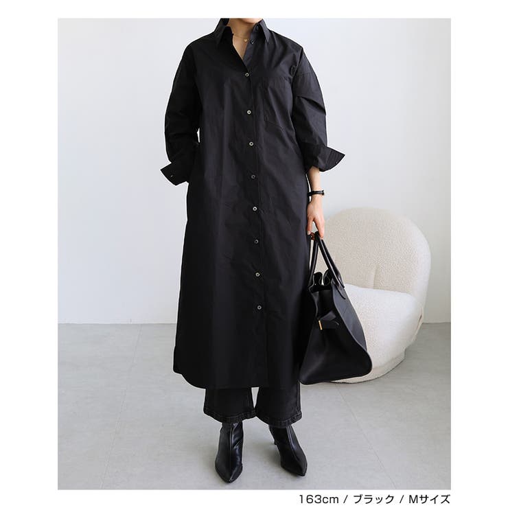 コットン オーバーサイズ 長袖 シャツ ワンピース[品番 コットン オーバーサイズ 長袖 シャツ ワンピース[品番