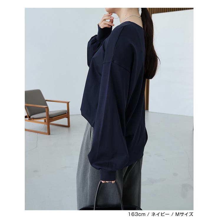 プルオーバー ネイビー トップス ニット オフタートルプルオーバー ネイビー レディース(M