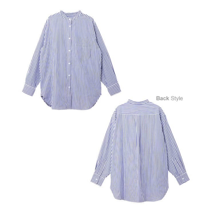 新品 ebure カラーストライプ 前後差バンドカラーシャツ ebure/エブール｜「エブール」の大人ストライプコーデをチェック