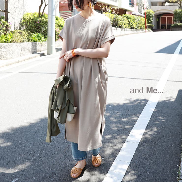 ワッフル Tシャツ ワンピース | andme | 詳細画像1 