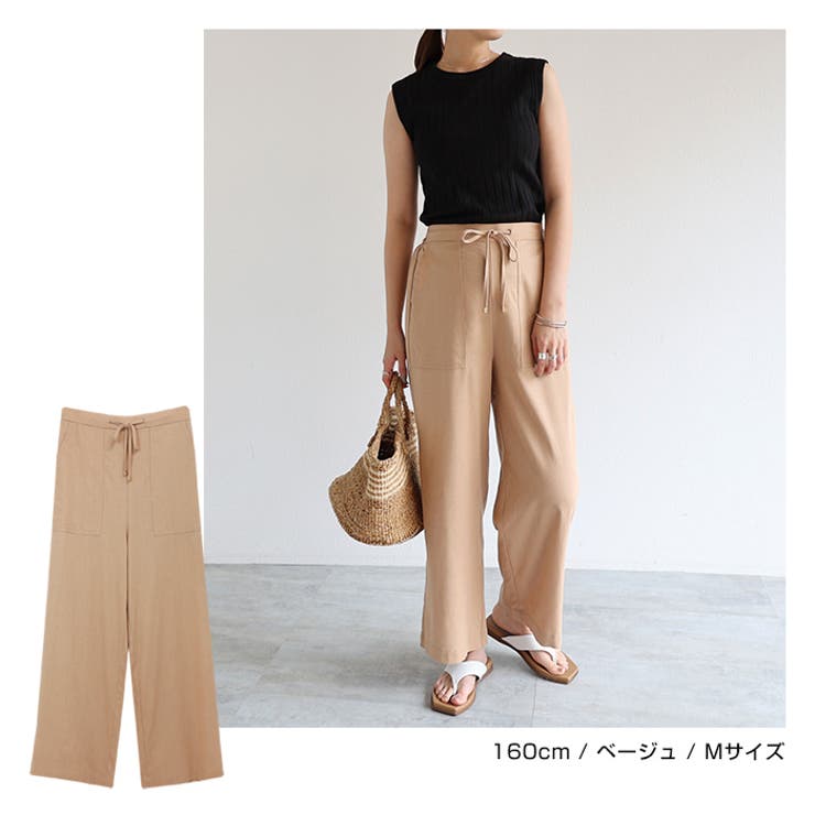 リネン ベイカー ワイドパンツ | andme | 詳細画像10 