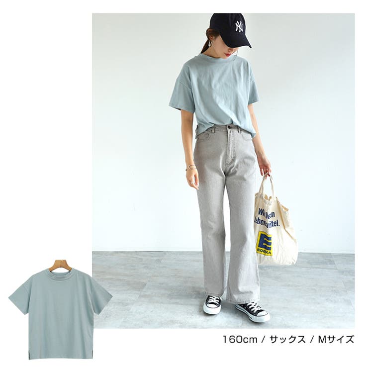 コットン モックネック Tシャツ レディース 半袖 日焼け対策 春