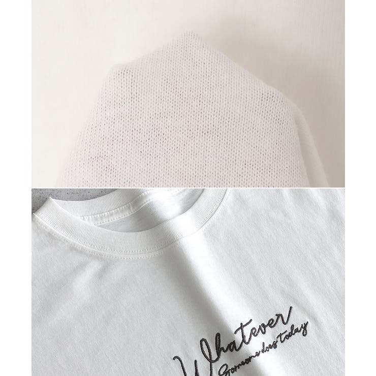 コットン天竺 ロゴ刺繍 Tシャツ | andme | 詳細画像15 