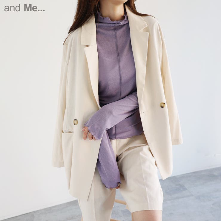 リネンブレンド ダブル ジャケット[品番：AZ000004095]｜and  Me（アンドミー）のレディースファッション通販｜SHOPLIST（ショップリスト）